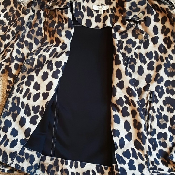 Easel Cheetah Leopard Moto Jacket Faux Suede Full Zip Size M - Picture 14 of 15